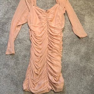 peach dress